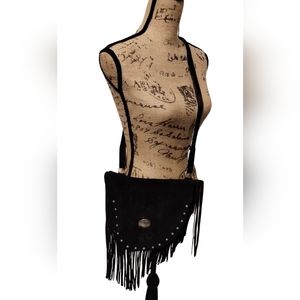 Vintage Handmade Leather Suede Purse